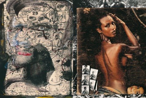 peter beard, collages, photography, paintings, fashion, art, kenya