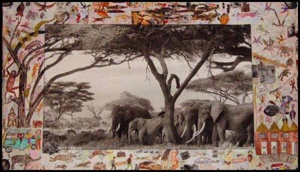 peter beard, collages, photography, paintings, fashion, art, kenya